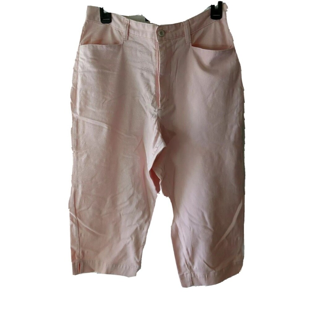 LEE's Khaki Women's LIGHT PINK Cotton Spandex Cut Off Capris Size 8P Pockets